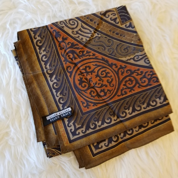 Ellen Tracy Accessories - Vintage Ellen Tracy 100% Silk Scarf Made in Korea